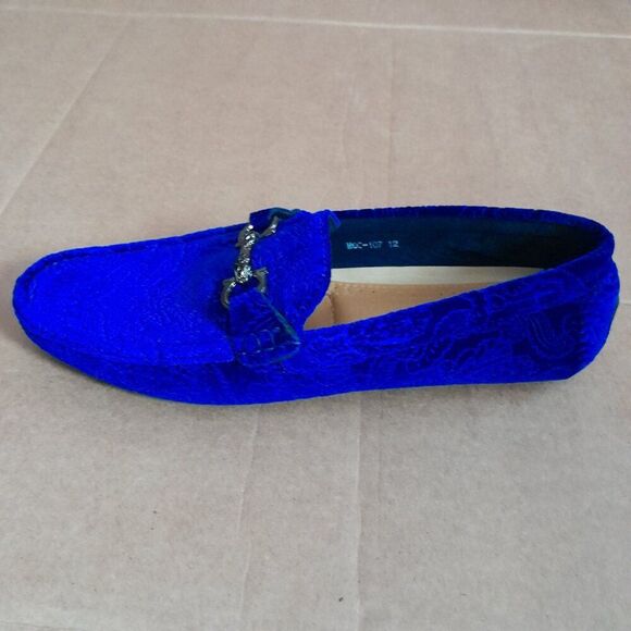 Royal Shoes Men Suede Slip on Dress Blue Formal Size 12